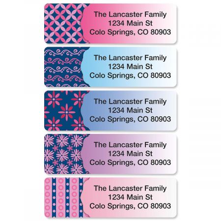 Navy Pop Rolled Address Labels (5 Designs)