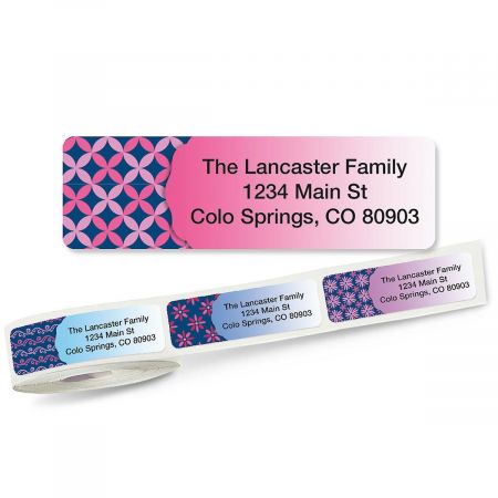 Navy Pop Rolled Address Labels (5 Designs)