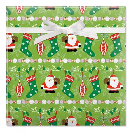 Holly, Jolly Christmas Jumbo Rolled Gift Wrap