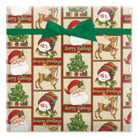 Warm Wishes Jumbo Rolled Gift Wrap