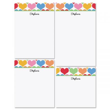 Happy Hearts Personalized Notepad Set