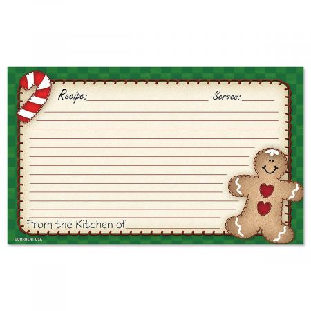 Personalized recipe cards set of 20 Gingerbread 