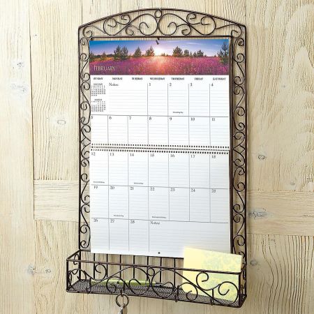 Bronze Swirls Wire Metal Calendar Holder