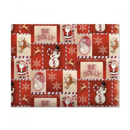 JAM Paper® Premium Christmas Design Wrapping Paper - Mega Size Jumbo Roll -  269 Sq Ft - Cartoon Santa & Friends - Sold Individually