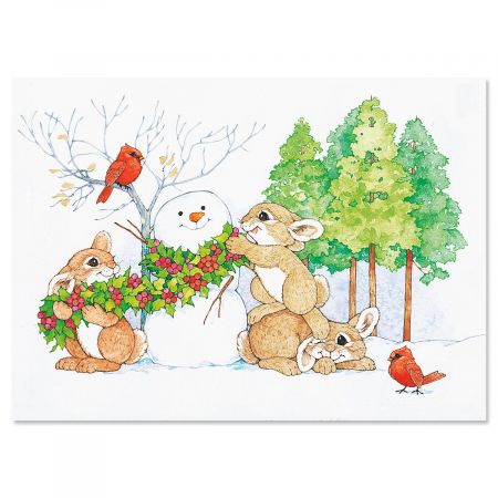 Winter Bunnies Christmas Cards