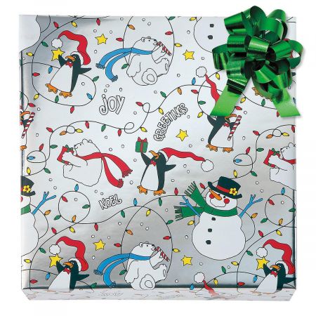 Christmas Critters Foil Rolled Gift Wrap