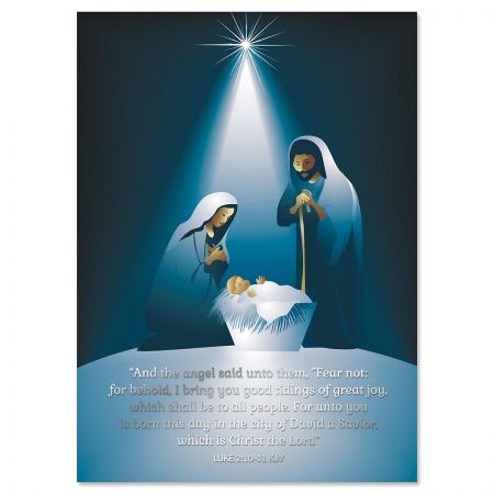 A Savior Has Been Born Nonpersonalized Deluxe Christmas Cards - Set of 14
