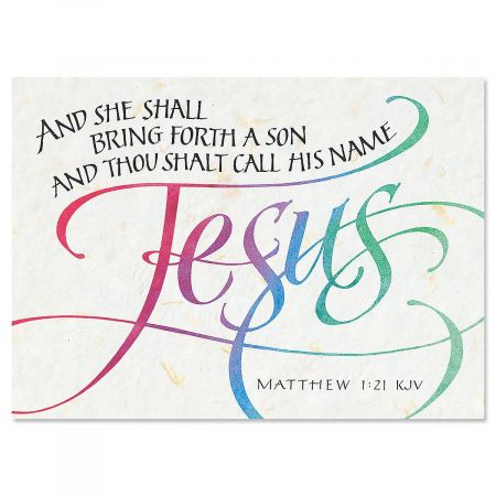 Call His Name Jesus Nonpersonalized Christmas Cards -Set of 18