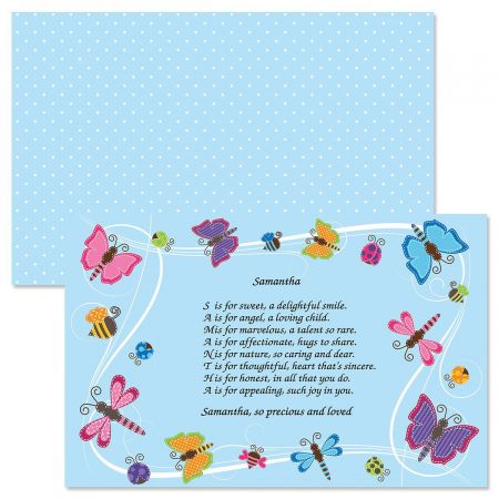 Butterflies Name Poem Kids' Placemats