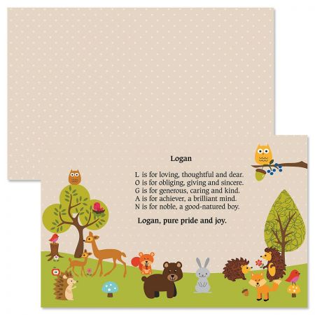 Woodland Name Poem Kids' Placemats