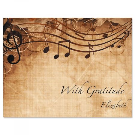 Sheet Music Personalized Thank You Cards