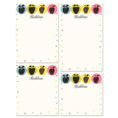 Geometric Apples Personalized Notepad Set