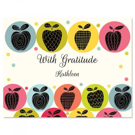 Geometric Apples Personalized Thank You Cards