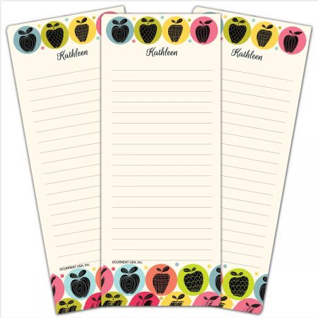 Geometric Apples Lined Shopping List Pads