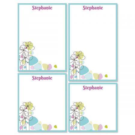 Sketched Flowers Personalized Notepad Set