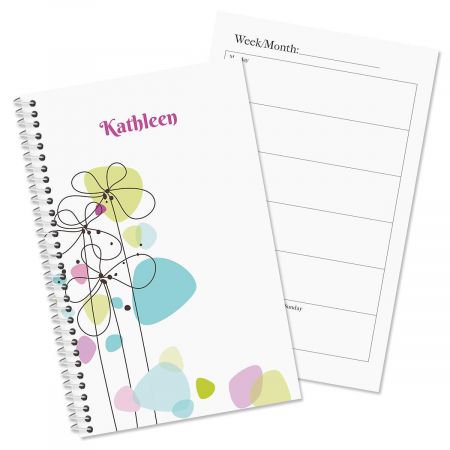 Sketched Flowers Personalized Weekly Planner