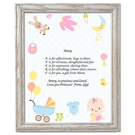 Baby Life Name Poem Framed Print