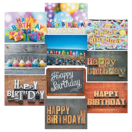 10 designs Large 5 x 7 Set of 20 Envelopes Included Happy Birthday Cards with Sentiments Inside Susan Winget Birthday Greeting Cards Value Pack 