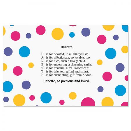 Dots Name Poem Kids' Placemats