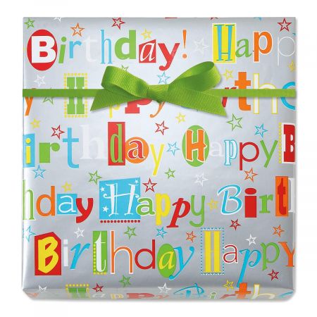 Happy Birthday Wishes Jumbo Rolled Gift Wrap