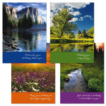 Photo Landscape Birthday Cards and Seals