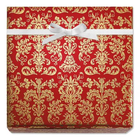 Red Elegance Foil Rolled Gift Wrap