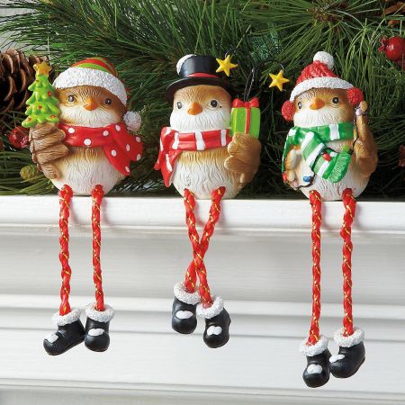 Christmas Bird Shelf Sitters Figurines