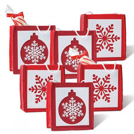 Christmas Snowflakes & Ornaments Felt Bags