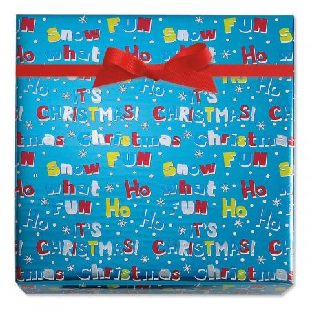 Ho What Fun Foil Rolled Gift Wrap