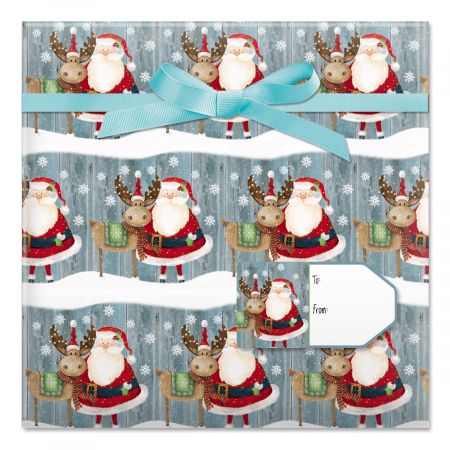 Christmas Chums Jumbo Rolled Gift Wrap and Labels