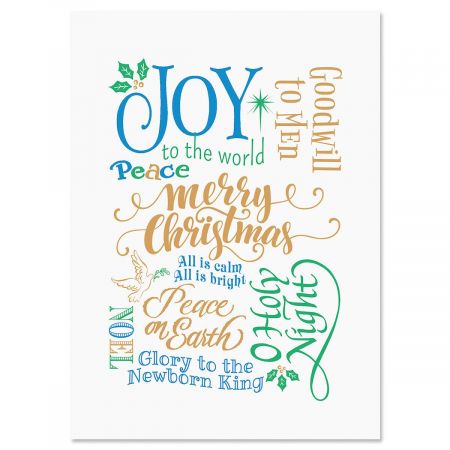 Rejoice Calligraphy Nonpersonalized Christmas Cards - Set of 18