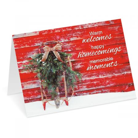 Vintage Holiday Nonpersonalized Christmas Cards - Set of 18