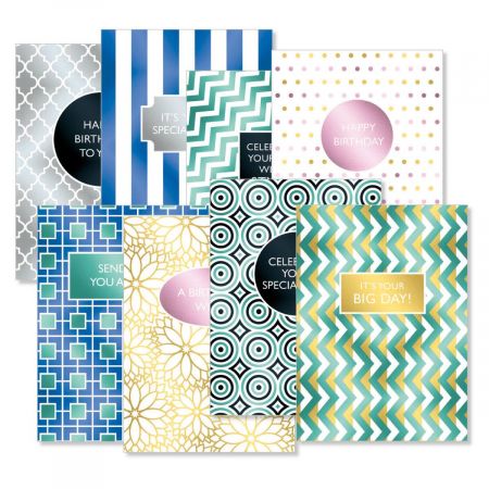 Geometric Graphic Deluxe Birthday Cards
