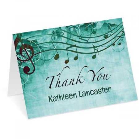 Music Personalised Thank You Greetings Card