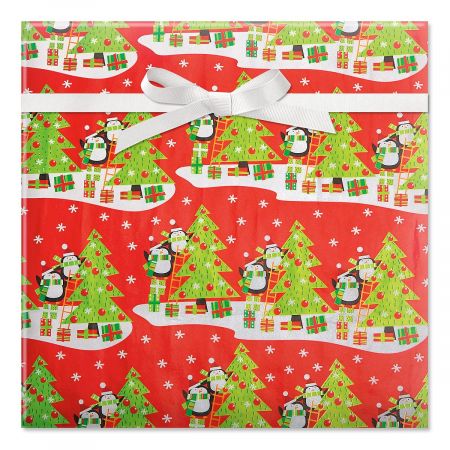 Penguin Party Foil Rolled Gift Wrap