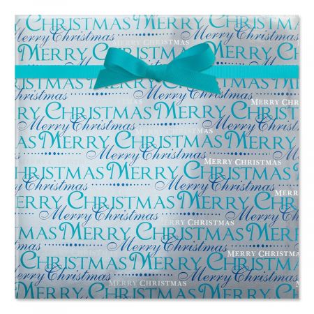 Shades of Blue Foil Rolled Gift Wrap