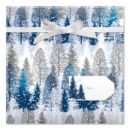 Snowmen Friendly Chat Jumbo Rolled Gift Wrap and Labels