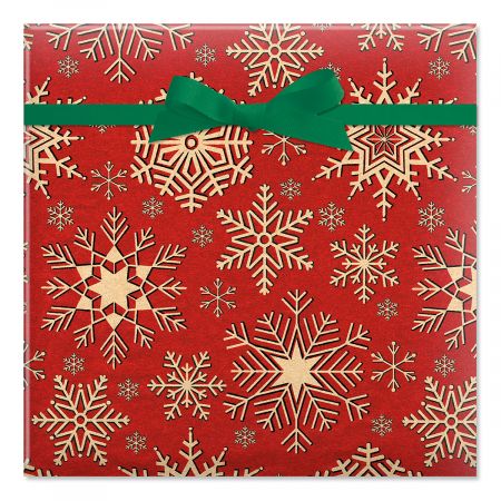 Woodcut Snowflake Jumbo Rolled Gift Wrap