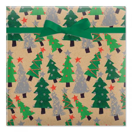Crafty Trees Jumbo Rolled Gift Wrap