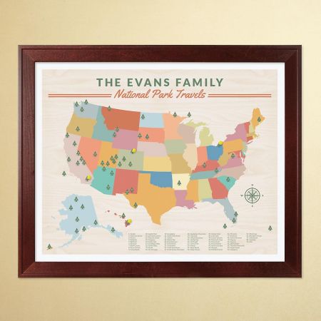 Personalized National Park Travels Map