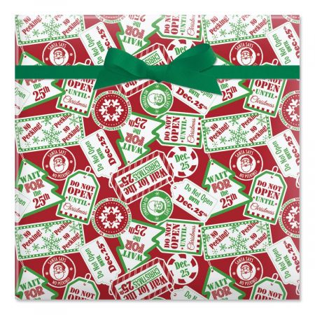 Do Not Open Until Christmas Jumbo Rolled Gift Wrap