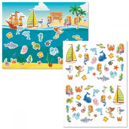 Mermaid Island Background Scenes and Stickers