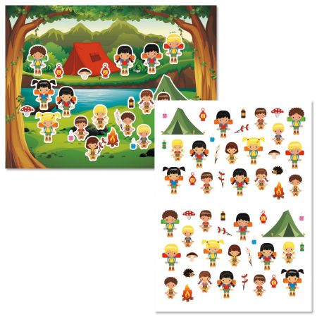 Summer Camp Background Scenes and Stickers