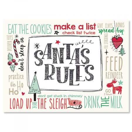 Santa's Rules Christmas Cards