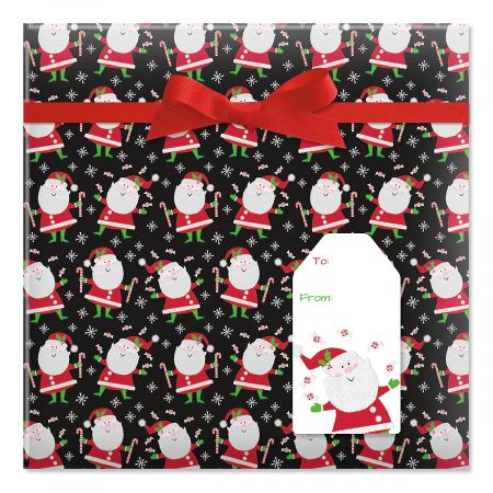 Santa's Sweets Jumbo Rolled Gift Wrap and Labels