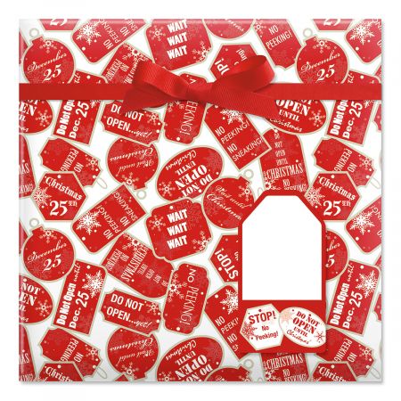Red Tag Christmas Jumbo Rolled Gift Wrap and Labels