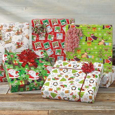 Elves Jumbo Rolled Gift Wrap and Labels | Current Catalog