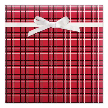 Offset Plaid Jumbo Rolled Gift Wrap