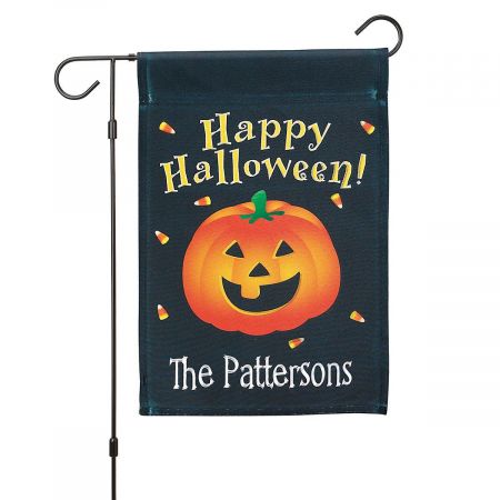 Personalized Halloween Garden Flag and Garden Flag Stand