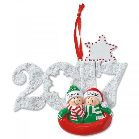 Sledding Couple Personalized Christmas Ornaments Current Catalog Sledding Couple Personalized Christmas Ornaments ... - Sledding Couple Personalized Christmas Ornaments Current Catalog